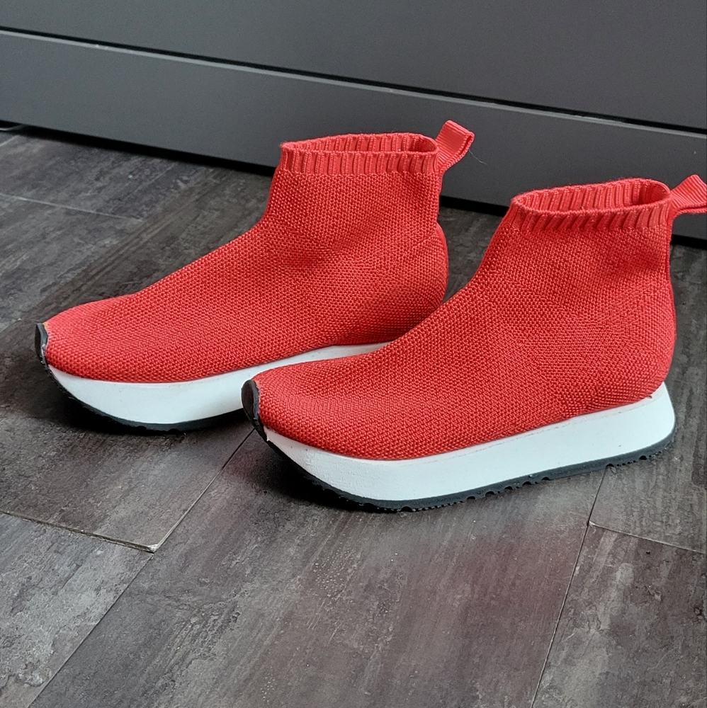 Zara Kids Red Sock Sneakers NWOT